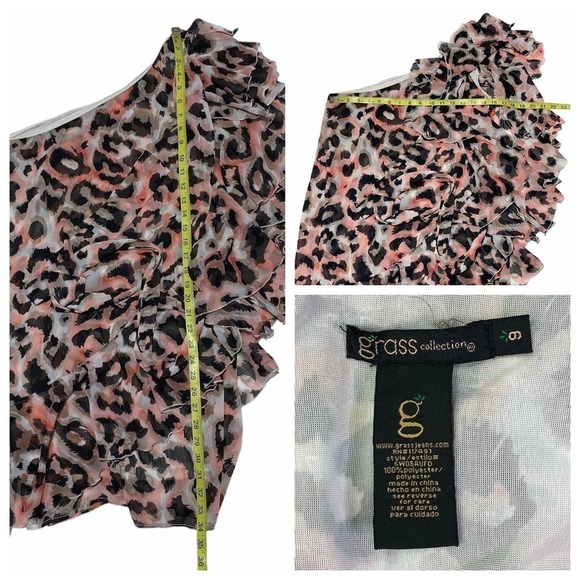 GRASS Collection Pink Leopard One-Shoulder Dress - Picture 9 of 10